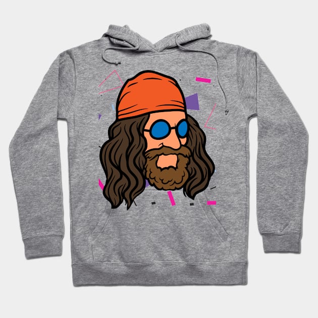 Hippie Soul with a big beard Hoodie by Retro Comic Books